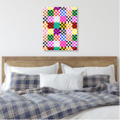 Muster für mehrfarbige Patchwork-Karo Leinwanddruck (Insitu (Schlafzimmer))
