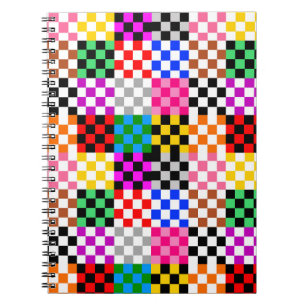 Muster für mehrfarbige Patchwork-Karo Notizblock