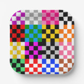 Muster für mehrfarbige Patchwork-Karo Pappteller (Vorderseite)