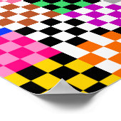 Muster für mehrfarbige Patchwork-Karo Poster (Ecke)