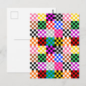 Muster für mehrfarbige Patchwork-Karo Postkarte (Vorne/Hinten)