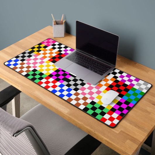 Muster für mehrfarbige Patchwork-Karo Schreibtischunterlage