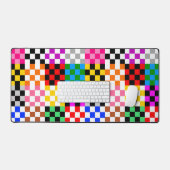 Muster für mehrfarbige Patchwork-Karo Schreibtischunterlage (Tastatur & Maus)