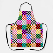 Muster für mehrfarbige Patchwork-Karo Schürze (Vorderseite)