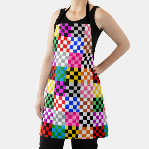 Muster für mehrfarbige Patchwork-Karo Schürze