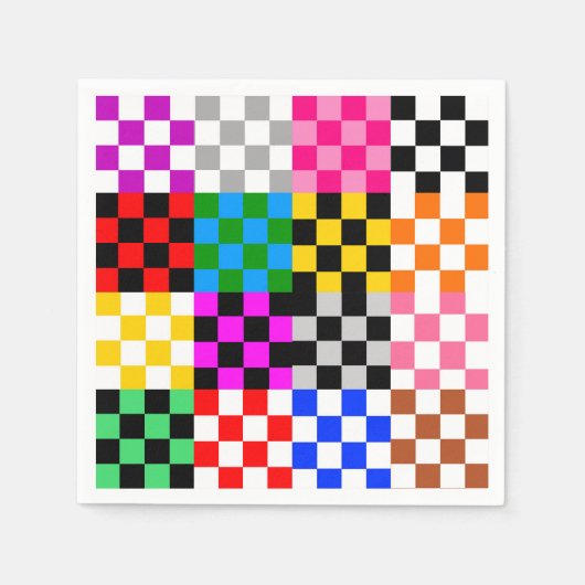 Muster für mehrfarbige Patchwork-Karo Serviette (Vorderseite)