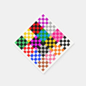 Muster für mehrfarbige Patchwork-Karo Serviette (Ecke)