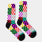 Muster für mehrfarbige Patchwork-Karo Socken (Rechts)