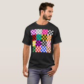 Muster für mehrfarbige Patchwork-Karo T-Shirt (Vorne ganz)