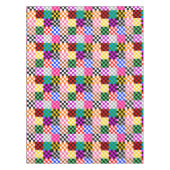 Muster für mehrfarbige Patchwork-Karo Tischdecke (Vorderseite)
