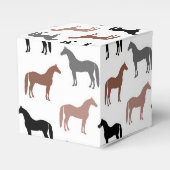 Muster für mehrfarbige Pferde Geschenkschachtel (Vorderseite)