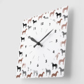 Muster für mehrfarbige Pferde Quadratische Wanduhr (Winkel)