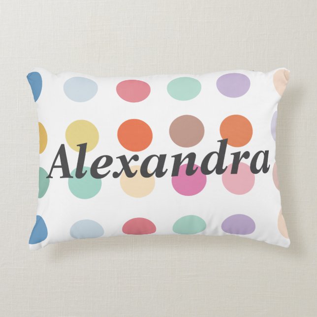 Muster für mehrfarbige Punkte Dekokissen (Vorderseite)