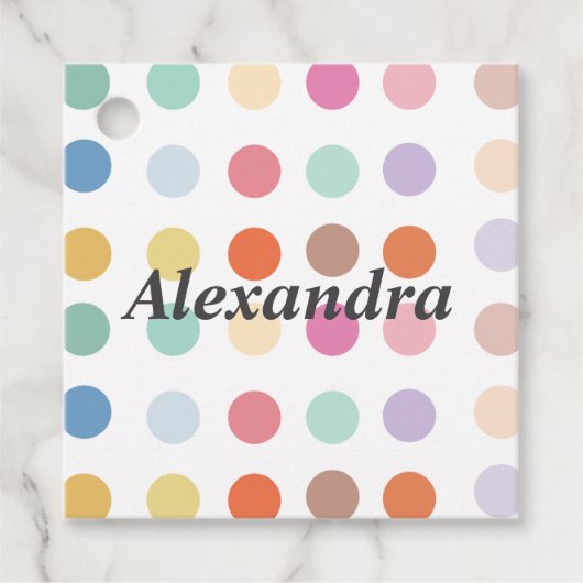 Muster für mehrfarbige Punkte Geschenkanhänger (Vorderseite)