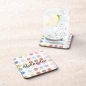 Muster für mehrfarbige Punkte Getränkeuntersetzer (Rechte Seite)