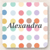 Muster für mehrfarbige Punkte Getränkeuntersetzer (Vorderseite)