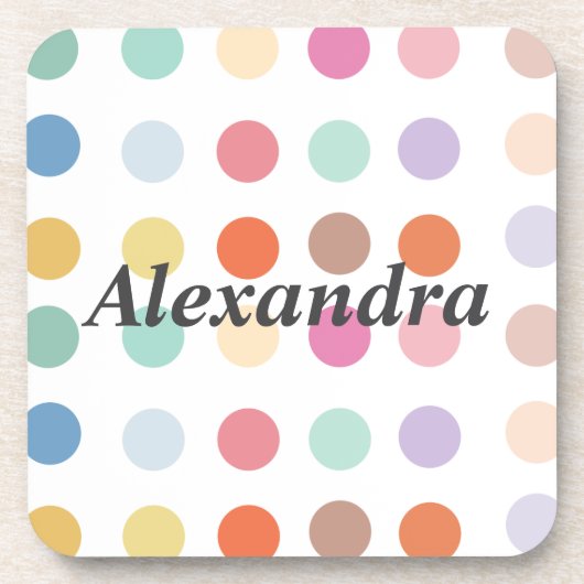 Muster für mehrfarbige Punkte Getränkeuntersetzer (Vorderseite)