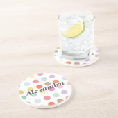 Muster für mehrfarbige Punkte Getränkeuntersetzer (Seite)