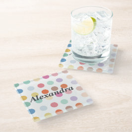 Muster für mehrfarbige Punkte Glasuntersetzer