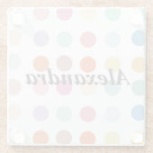 Muster für mehrfarbige Punkte Glasuntersetzer (Rückseite)