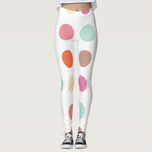 Muster für mehrfarbige Punkte Leggings (Vorderseite)