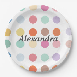 Muster für mehrfarbige Punkte Pappteller