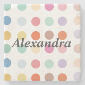 Muster für mehrfarbige Punkte Steinuntersetzer (Vorderseite)