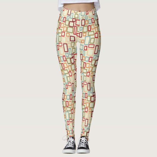 Muster für mehrfarbige Quadrate Leggings (Vorderseite)