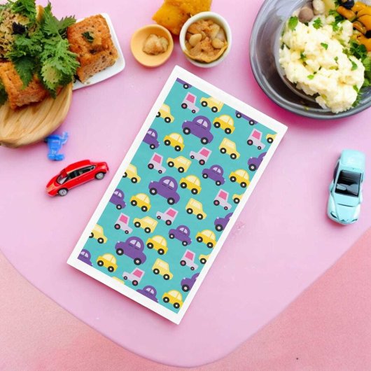 Muster für mehrfarbige Spielzeugautos Serviette