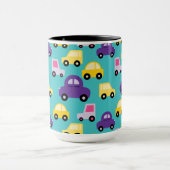 Muster für mehrfarbige Spielzeugautos Tasse (Zentrum)