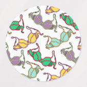 Muster für mehrfarbiges BH Etiketten (Design 1)