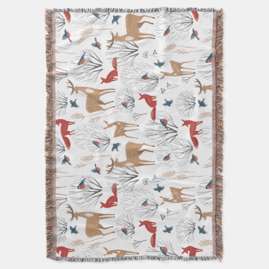Muster für Minimalistische Winterwaldtiere Decke (Vorderseite Vertikal)