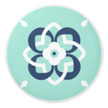 Muster für Minze und dunkelblaue Interwoven-Blume