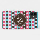 Muster für mit Monogramm Farbpunkte und Streifen Case-Mate iPhone Hülle (Rückseite (Horizontal))