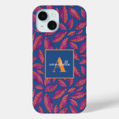 Muster für mit Monogramm Lila Herbstlaube Case-Mate iPhone Hülle (Rückseite)