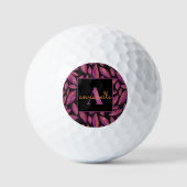 Muster für mit Monogramm Lila Herbstlaube Golfball (Vorderseite)