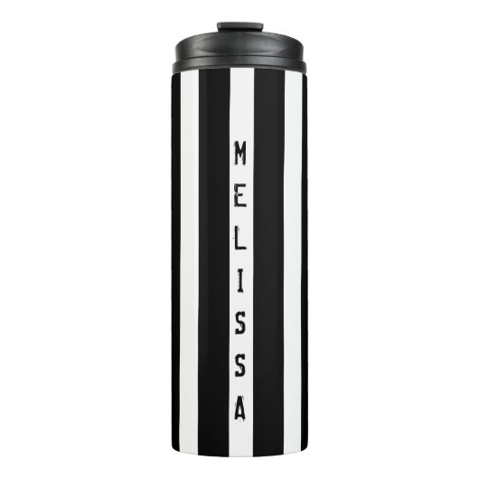 Muster für mit Monogramm Streifen Thermosbecher (Vorderseite)