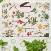 Muster für mit Monogramm Vintage Wildblume Geschirrtuch (Gefaltet)