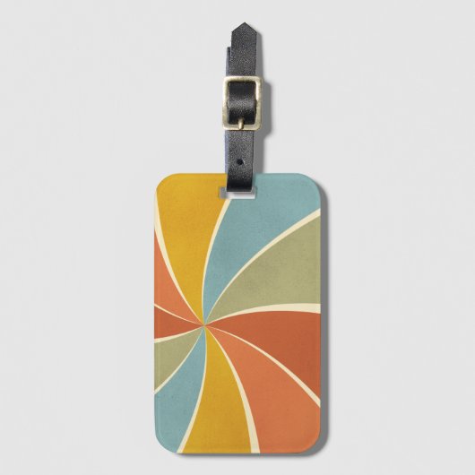 Muster für Mixed Paint Wirbel im Retro-Hippie-Stil Gepäckanhänger (Vorderseite Vertikal)