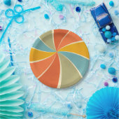 Muster für Mixed Paint Wirbel im Retro-Hippie-Stil Pappteller (Party)