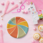 Muster für Mixed Paint Wirbel im Retro-Hippie-Stil Pappteller (Party)