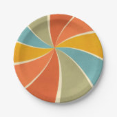 Muster für Mixed Paint Wirbel im Retro-Hippie-Stil Pappteller (Vorderseite)