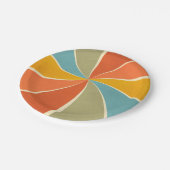 Muster für Mixed Paint Wirbel im Retro-Hippie-Stil Pappteller (Schrägansicht)