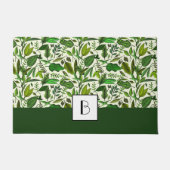 Muster für moderne botanische Monogramm-Blätter Fußmatte (Vorderseite)