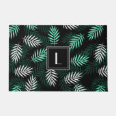 Muster für moderne botanische Monogramm-Blätter Fußmatte (Vorderseite)