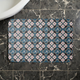 Muster für moderne Chic Geometric Floral Monogram Badematte