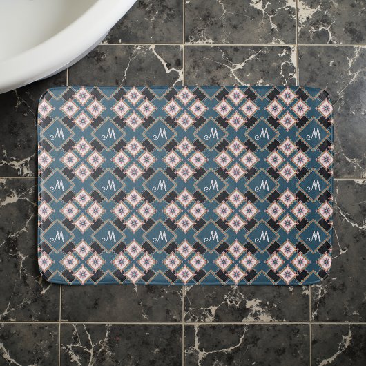 Muster für moderne Chic Geometric Floral Monogram Badematte