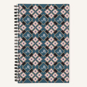 Muster für moderne Chic Geometric Floral Monogram Notizblock (Vorderseite)