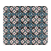 Muster für moderne Chic Geometric Floral Monogram Schneidebrett (Vorderseite)