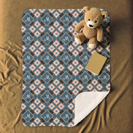 Muster für moderne Chic Geometric Floral Monogram Sherpadecke